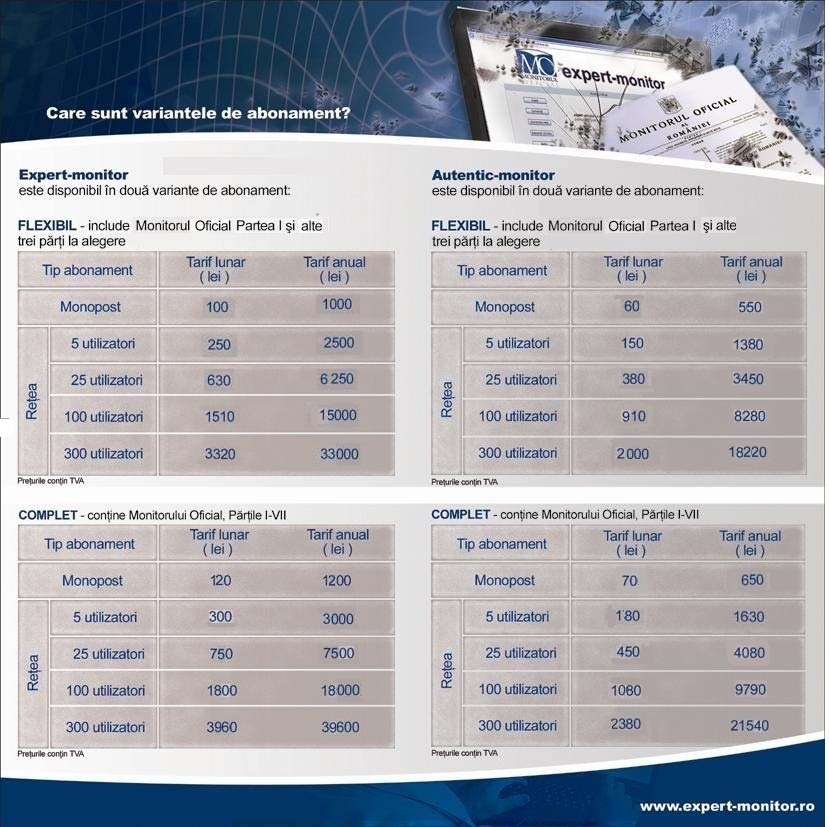 preturi varianta online a monitorului oficial