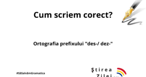 Cum scriem corect prefixul des- sau dez- Să salvăm gramatica!