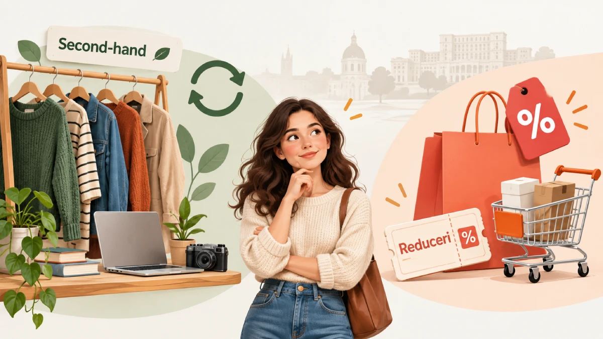 Românii cumpără tot mai mult second-hand, dar reducerile pentru produse noi rămân o alternativă importantă Românii cumpără tot mai mult second-hand, dar reducerile pentru produse noi rămân o alternativă importantă